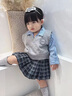 G.DUCKKIDS小黃鴨童裝女童套裝春秋季學(xué)院風(fēng)兒童秋裝女孩襯衫馬甲裙子三件套 灰色 130 尺碼7~8歲【120-130cm】cm 曬單實拍圖