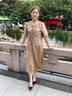 恒源祥媽媽夏裝貴夫人真絲連衣裙兩件套夏季新款中老年女國風(fēng)洋氣套裝裙 母親節禮物-香檳 XL 曬單實(shí)拍圖