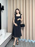 眺德高 孕婦裙 孕婦夏季新款俏皮公主方領(lǐng)韓范小飛袖減齡孕婦連衣裙 孕婦裙-黑色-L【建議100-115斤】 曬單實(shí)拍圖