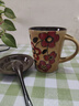 巧丂陶瓷咖啡杯套裝手繪馬克杯帶蓋杯子帶勺陶瓷杯新年禮物 咖啡杯套裝【卡其色】 曬單實拍圖
