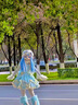 閃動(dòng)少女（SHANDONGSHAONV）芙蝶之心 洛麗塔洋裝jsk日常輕lolita公主掛脖連衣裙 藍色吊帶款+拖尾+蝴蝶結+玫瑰花 S 曬單實(shí)拍圖