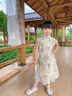 DOMIAMIAKIDS兒童漢服男童中國(guó)風(fēng)套裝女童唐裝寶寶夏裝中式古風(fēng)民族演出服 新中式套裝女 120 曬單實(shí)拍圖