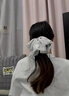 薇施妮（WEISHINI）雪紡蝴蝶結(jié)飄帶低馬尾發(fā)夾女2025新款高端后腦勺盤發(fā)抓夾發(fā)卡頭飾 淺粉色蝴蝶結(jié)抓夾  B07-202 曬單實拍圖