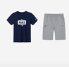 NIKE 3BRAND 耐克男女童純棉短袖t恤+短褲2件套2025夏季兒童短袖套裝 巖層灰 160 /76 【建議身高152-158cm】 曬單實(shí)拍圖