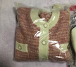 秋水伊人溫柔風(fēng)小香風(fēng)圓領(lǐng)針織開(kāi)衫春秋新款女甜美撞色上衣 粉紅 M 曬單實(shí)拍圖