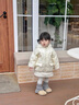 班喜迪兒童羽絨服冬裝2025新款冬季男女童寶寶白鴨絨連帽外套保暖小童裝 米色 90 充絨量：67g 曬單實(shí)拍圖