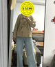 UR2025春季新款女簡(jiǎn)約休閑蝴蝶結系帶裝飾腰帶外套UIY150010 深卡其 XXS 曬單實(shí)拍圖