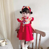 波步（BORBOON B）周歲女寶寶禮服夏裝嬰兒公主裙子抓周一歲生日連衣裙中國風(fēng)旗袍裙 【紅色】2339 90 曬單實(shí)拍圖