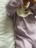 湯尼倍兒嬰兒連體衣夏季薄款男女寶寶長(zhǎng)袖哈衣爬服新生兒純棉夏天空調(diào)服 丁香紫 80cm 曬單實(shí)拍圖