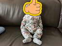 嫚熙（EMXEE）天絲羊毛棉寶寶連體衣秋冬季男女寶新生兒兒童衣服套裝 獨角獸叢林-對襟(不含帽子發(fā)帶） 66cm 【3-6個(gè)月，體重6.8-8.9kg】 曬單實(shí)拍圖