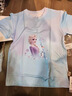 迪士尼愛(ài)莎公主女童短袖t恤兒童速干衣夏季漸變色JXAF4083D 紫色  120 曬單實(shí)拍圖
