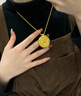 中國黃金（CHINA GOLD）黃金八寶羅盤項鏈女款日常百搭足金吊墜節(jié)日生日禮物送老婆愛人 八寶羅盤吊墜【配S925鏈】約3.7g 曬單實拍圖