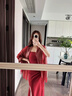 溥畔酒紅色真絲絲巾羊毛圍巾禮服旗袍披肩媽媽長(cháng)款雙層女士春秋季 升級版酒紅 4個(gè)角多個(gè)珠子 曬單實(shí)拍圖