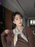 吳蠶里（WUCANLI）2025新款真絲羊毛小方巾絲巾女士新款春季圍巾系脖高級感薄款護頸 情迷自然柔米黃(真絲羊毛雙面雙 曬單實拍圖