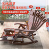 躺椅搖搖椅成人折疊午休逍遙椅夏天午睡家用陽(yáng)臺(tái)休閑老人竹搖椅 茶色加長(zhǎng)搖椅（厚墊+按摩捶） 曬單實(shí)拍圖