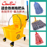 商用大號手動(dòng)下壓式單桶榨水車(chē)拖把桶保潔車(chē)擰水擠水桶拖地壓水車(chē) 單桶榨水車(chē) (32L)黃色 曬單實(shí)拍圖