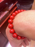含辰砂工藝品手串本命年轉(zhuǎn)運珠男女款朱砂紅砂手串手鏈素珠單圈 朱砂紅砂【單珠直徑8mm】 曬單實拍圖
