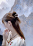 案妝七夕新款帶鉆抓夾女高級感后腦勺半抓小發(fā)夾側(cè)邊劉海夾鯊魚夾頭飾 香檳色圓形 曬單實拍圖