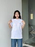 Champion冠軍短袖夏季新款男女全棉舒適簡約小C LOGO圓領(lǐng)情侶套頭T恤 白色 M 曬單實拍圖