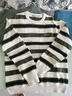 卡賓條紋針織衫24秋冬寬松毛衣LOGO刺繡線(xiàn)衫 橄欖綠88 52  曬單實(shí)拍圖