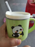 如山兒童牛奶杯刻度家用敞口316L不銹鋼寶寶吸管杯學(xué)飲杯喝水杯子 牛奶杯【熊貓款】帶蓋 260ml 曬單實(shí)拍圖