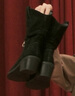TOOMANYSHOES吳昕同款顯瘦美拉德堆堆靴女 秋日記憶 （尖頭款）黑色反絨 36 曬單實拍圖