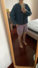 伊芙麗（eifini）伊芙麗時(shí)尚無(wú)領(lǐng)小香風(fēng)牛仔外套無(wú)2025夏季新款短外套女 牛仔藍(lán) M 曬單實(shí)拍圖