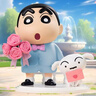 蠟筆小新（CRAYON SHINCHAN）正版Funism玩樂主義蠟筆小新浪漫花束手辦擺件送女朋友520禮物 浪漫花束款手辦(高約22公分) 正版蠟筆小新【拆封不退】 曬單實拍圖