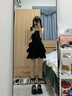 JIOESC2025新款法式黑色吊帶連衣裙女夏掐腰顯瘦氣質(zhì)絕美公主蛋糕蓬蓬裙 黑色吊帶連衣裙 M (建議90-100斤) 曬單實拍圖
