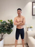 美津濃（MIZUNO）泳褲男士防尷尬大碼長款5分褲專業(yè)速干抗氯游泳衣裝備B1127黑L 曬單實拍圖