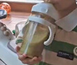 HEGEN海格恩兒童吸管杯蓋通用奶瓶杯子配件1-3歲直飲喝水杯蓋藍色 曬單實拍圖
