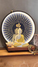 陶瓷釋迦摩尼佛大日如來(lái)佛像客廳創(chuàng  )意玄關(guān)禪意裝飾畫(huà)心經(jīng)燈圈擺件 單如來(lái)-黃衣【陶瓷】 曬單實(shí)拍圖