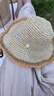 目丸花朵草帽女大帽檐夏季海邊度假沙灘顯臉小可折疊遮陽(yáng)防曬草編帽子 花朵毛邊鏤空草帽【米色】 曬單實(shí)拍圖
