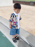 G.DUCKKIDS小黃鴨童裝男童套裝夏季2025新款兒童衣服男小童襯衫牛仔短褲夏裝 白色 90 尺碼建議1~2歲cm 曬單實(shí)拍圖