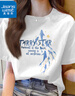真維斯（JEANSWEST）100%全棉短袖女款夏季2025新款寬松小個(gè)子韓版t恤女裝落肩半袖衫 白色 星河月夜_Z M 曬單實(shí)拍圖