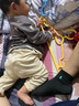 舒貝怡嬰兒衣服兒童內(nèi)衣套裝打底秋衣秋褲男女寶寶睡衣家居服 灰色90CM 曬單實(shí)拍圖