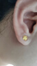 中國黃金（CHINA GOLD）黃金耳釘女士款足金四葉草耳飾花型情人生日送女友38婦女節禮物 四葉草耳釘一對約0.9g 【玫瑰禮盒】 曬單實(shí)拍圖