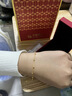 中國黃金（CHINA GOLD）滿天星18k金手鏈小金珠轉(zhuǎn)運(yùn)珠新款雙七夕情人節(jié)禮物送女朋友老婆 18K黃金/小金珠手鏈【代寫賀卡】 約0.6g 曬單實(shí)拍圖