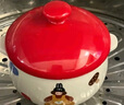 onlycook雙耳陶瓷碗 帶蓋蒸蛋碗燉盅 兒童輔食燕窩蒸盅煲湯小湯盅 紅色 曬單實(shí)拍圖