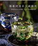 中國國家博物館（NATIONAL MUSEUM OF CHINA）手工玻璃杯雕花杯子復古酒杯家用冷水杯禮盒古風國潮生日禮物 海晏河清手工玻璃杯綠色 270ml 1只 曬單實拍圖