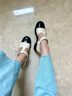 CHARLES&KEITH法式拼色平底單鞋搭扣瑪麗珍七夕禮物CK1-70900504 Beige米色 37 曬單實(shí)拍圖