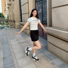 彪馬（PUMA）【面包鞋】復古彩色休閑滑板鞋男女新款運動(dòng)鞋PARK397495 黑色-灰色-01 39 曬單實(shí)拍圖