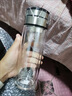 希諾（HEENOOR）雙層玻璃杯茶水分離杯男女士大容量杯子隔熱茶杯商務(wù)辦公泡茶水杯 黑色410ml 曬單實(shí)拍圖
