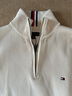 TOMMY HILFIGER【半拉鏈小高領(lǐng)】25新款秋冬男純棉平紋立領(lǐng)商務(wù)休閑針織衫 【休閑合身版】米白色AEF XS （推薦：120斤以下） 曬單實拍圖