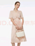 歌莉婭真絲連衣裙女夏2025新款桑蠶絲V領(lǐng)薄紗漂亮粉裙子1E4L4K980 02R珍珠粉 S 曬單實拍圖