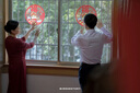 紫魅俏2025年春夏季新款婚禮媽媽裝連衣裙女遮肚顯瘦時(shí)尚洋氣婆婆裝禮服 酒紅色【短袖】 2XL (建議120-130斤) 曬單實(shí)拍圖