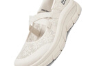 斯凱奇（Skechers）女鞋夏季Slip ins系列閃穿鞋透氣瑪麗珍單鞋159286 乳白色/OFWT 38 曬單實拍圖