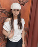 SEEYOND 深陽夏季亞麻條紋鴨舌帽女透氣日系貝雷帽街頭薄畫家帽男文藝復(fù)古帽子 白色 均碼 （55-58cm） 曬單實拍圖