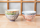 美濃燒（Mino Yaki）日本進口陶瓷碗家用飯碗濃花兔5英寸釉下彩5件套禮盒裝 曬單實拍圖
