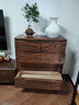 安靠實(shí)木五斗柜橡木六斗柜臥室七斗柜床尾置物柜收納抽屜式儲物柜 【胡桃色】五斗柜80*40*95cm 曬單實(shí)拍圖